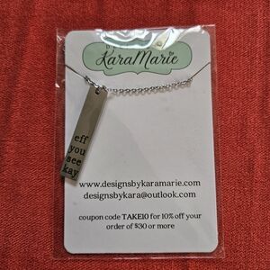 Designs by KaraMarie Eff You See Kay Pendant Necklace - NWT